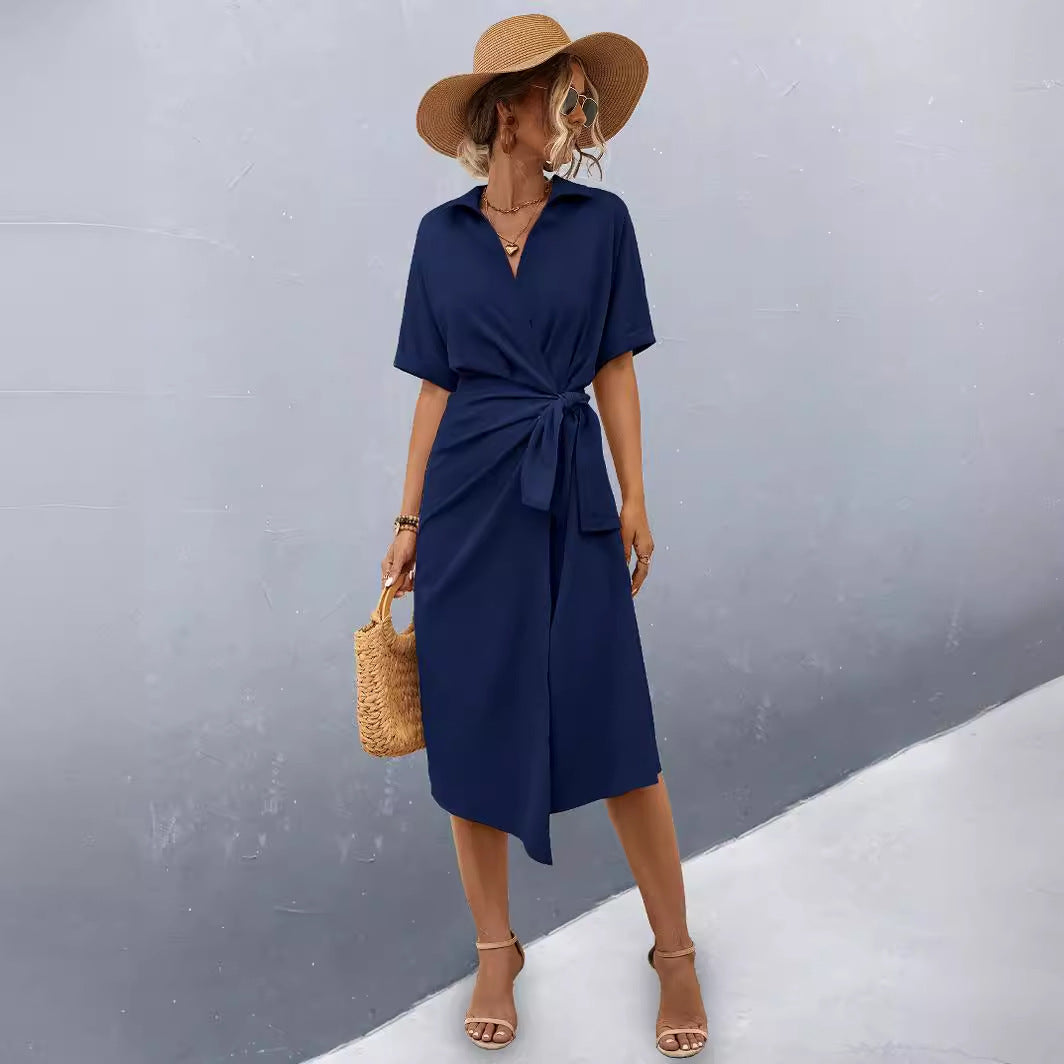 Damen Midikleid mit Wickeloptik R&B