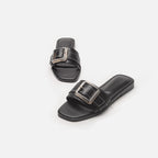 Damen modische Riemensandalen mit dekorativer Schnalle R&B
