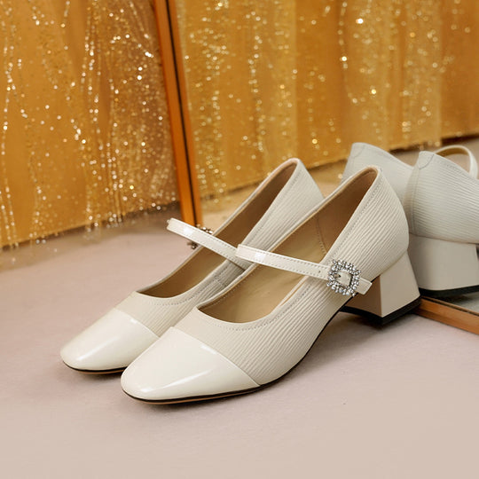 Damen Mary Jane Pumps mit eleganter Schnalle und komfortablem Blockabsatz R&B