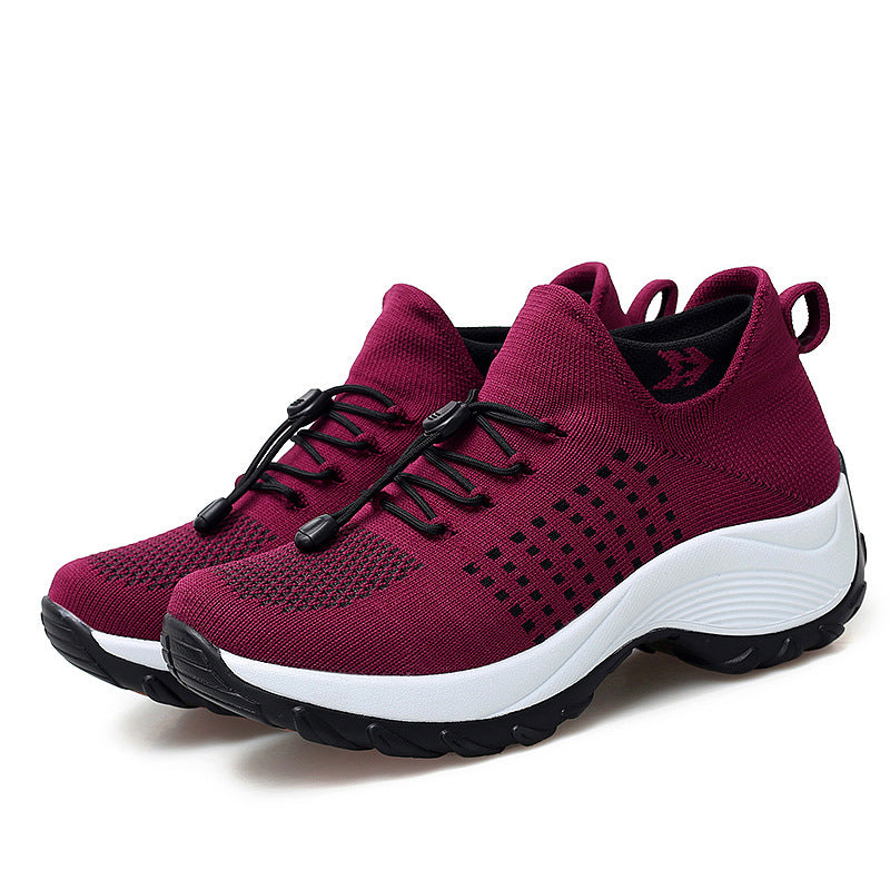 Damen Leichte und atmungsaktive Sportschuhe mit flexiblem Schnellschnürsystem