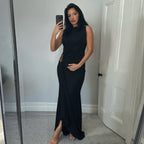 Damen Figurbetontes Maxikleid mit asymmetrischem Design und eleganten Raffungen R&B