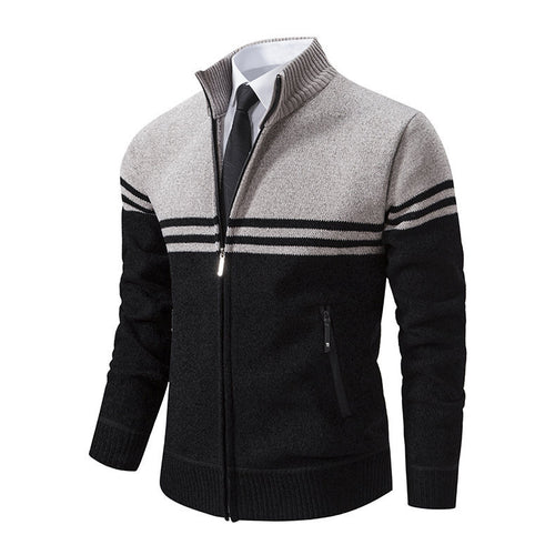 Herren stylische Freizeitjacke mit hohem Kragen und moderner Zipper-Detailierung R&B