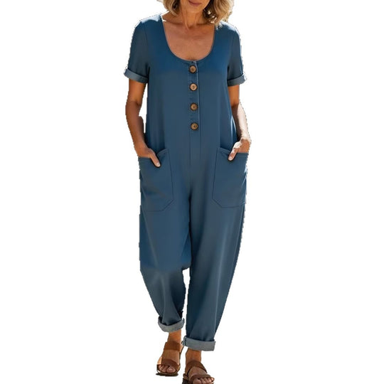 Damen Jumpsuit mit western-inspirierten Knopfdetails R&B