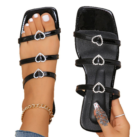Damen Modische Sandalen mit funkelnden Strassdetails und elegantem Riemendesign R&B