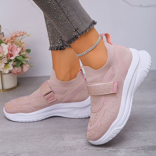 Damen Sportliche Sneakers mit Glitzer-Applikationen R&B