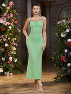 Damen Elegantes Abendkleid mit verstellbaren Trägern R&B