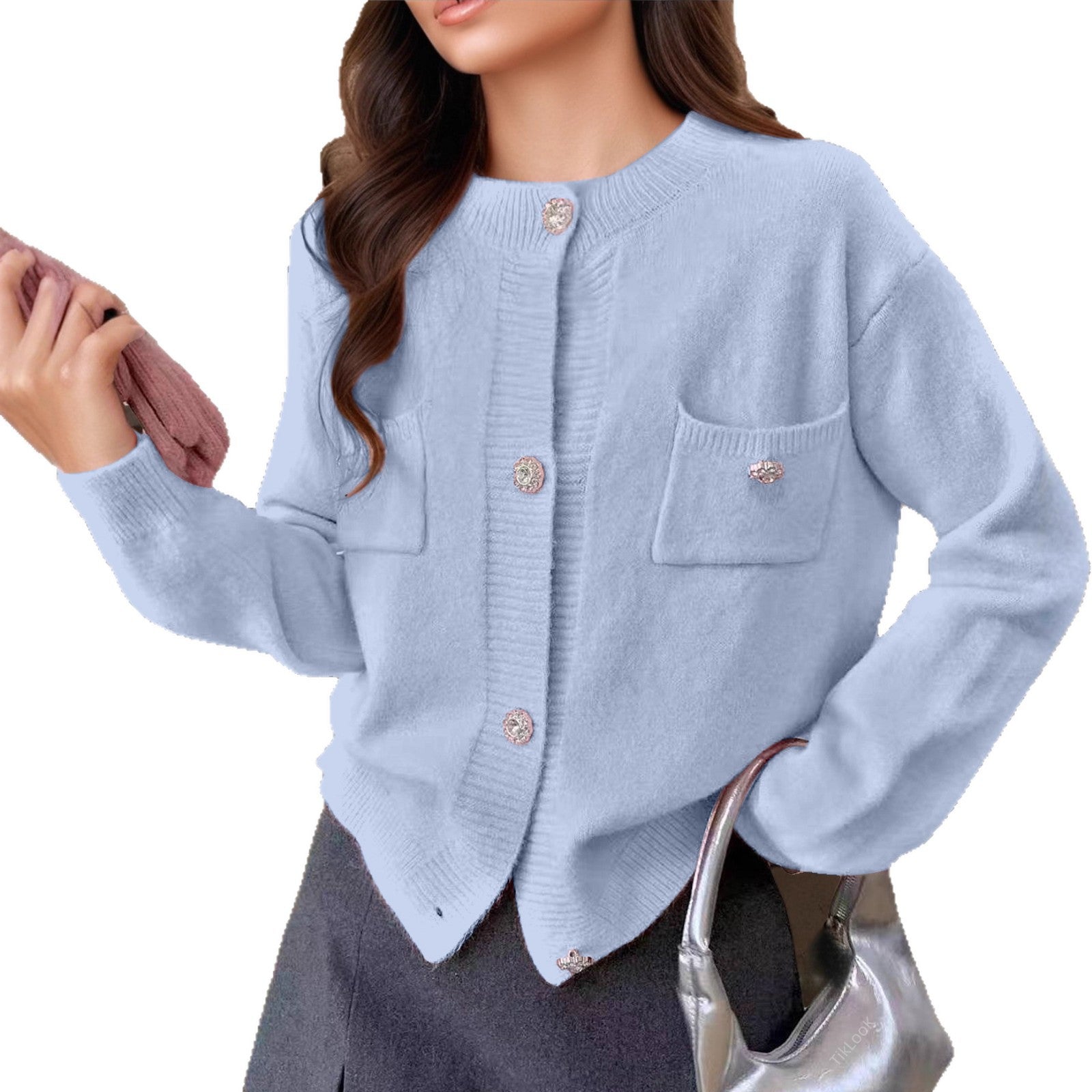 Damen Strickjacke mit eleganten Knopfdetails und praktischen Taschen R&B