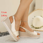 Damen Wedge-Sandalen mit verstellbarem Riemen und rutschfester Sohle