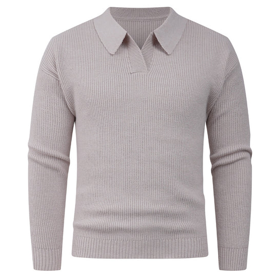 Herren eleganter Strickpullover mit modernem V-Ausschnitt und strukturiertem Design R&B