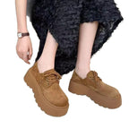 Damen Bequeme Plateau-Schnürschuhe aus Wildleder R&B