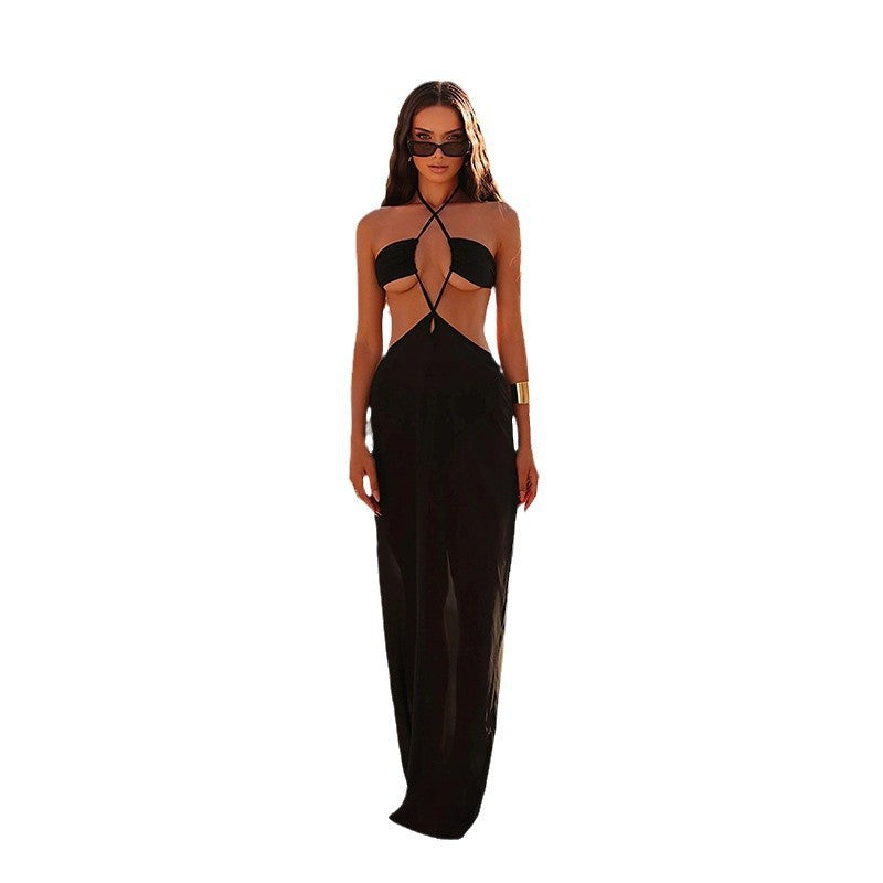 Damen aufregendes Cut-Out Maxikleid R&B