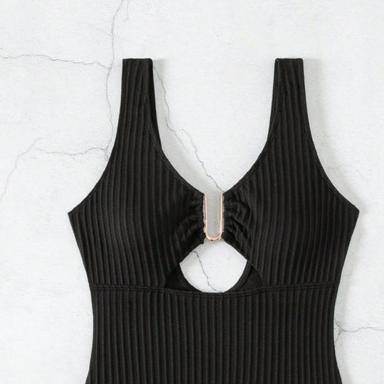Damen Cut-Out Badeanzug mit elegantem Rippendesign R&B