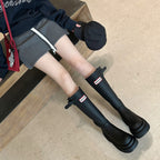 Damen Hohe Stiefel mit modischer Schnalle und komfortablem Plateau R&B