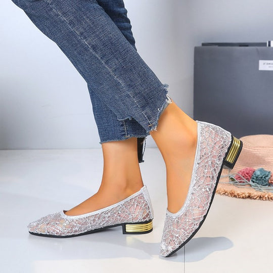 Damen Ballerinas mit funkelnden Verzierungen R&B
