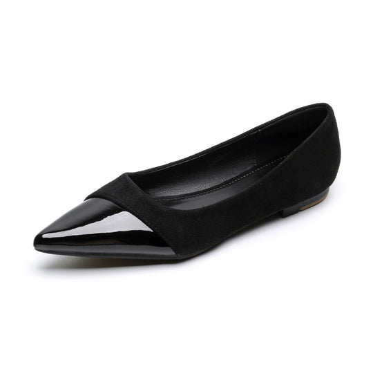 Damen elegante Ballerinas mit spitzem Zehendesign und schimmerndem Lackeinsatz R&B