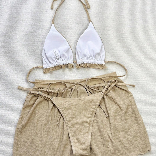 Damen Triangel-Bikini-Set mit lässigen Shorts R&B