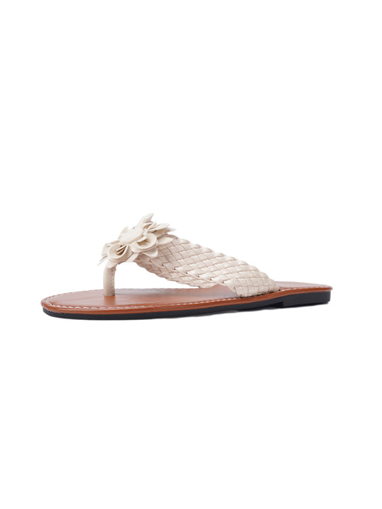 Damen Trendige Zehentrenner-Sandalen mit floralen Akzenten R&B