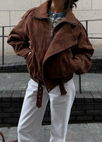 R&B | Wildleder Moto Bomberjacke