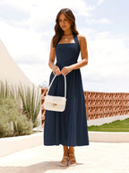 Damen Maxikleid mit R&Brnen Trägern und fließendem Schnitt R&B