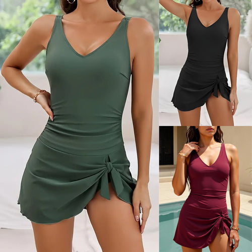 Damen Eleganter Badeset mit Wickelrock R&B