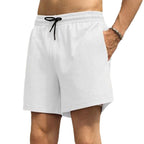 Herren nan zweilagige Schwimmshorts mit innerer Kompressionshose und seitlicher Smartphone-Tasche R&B