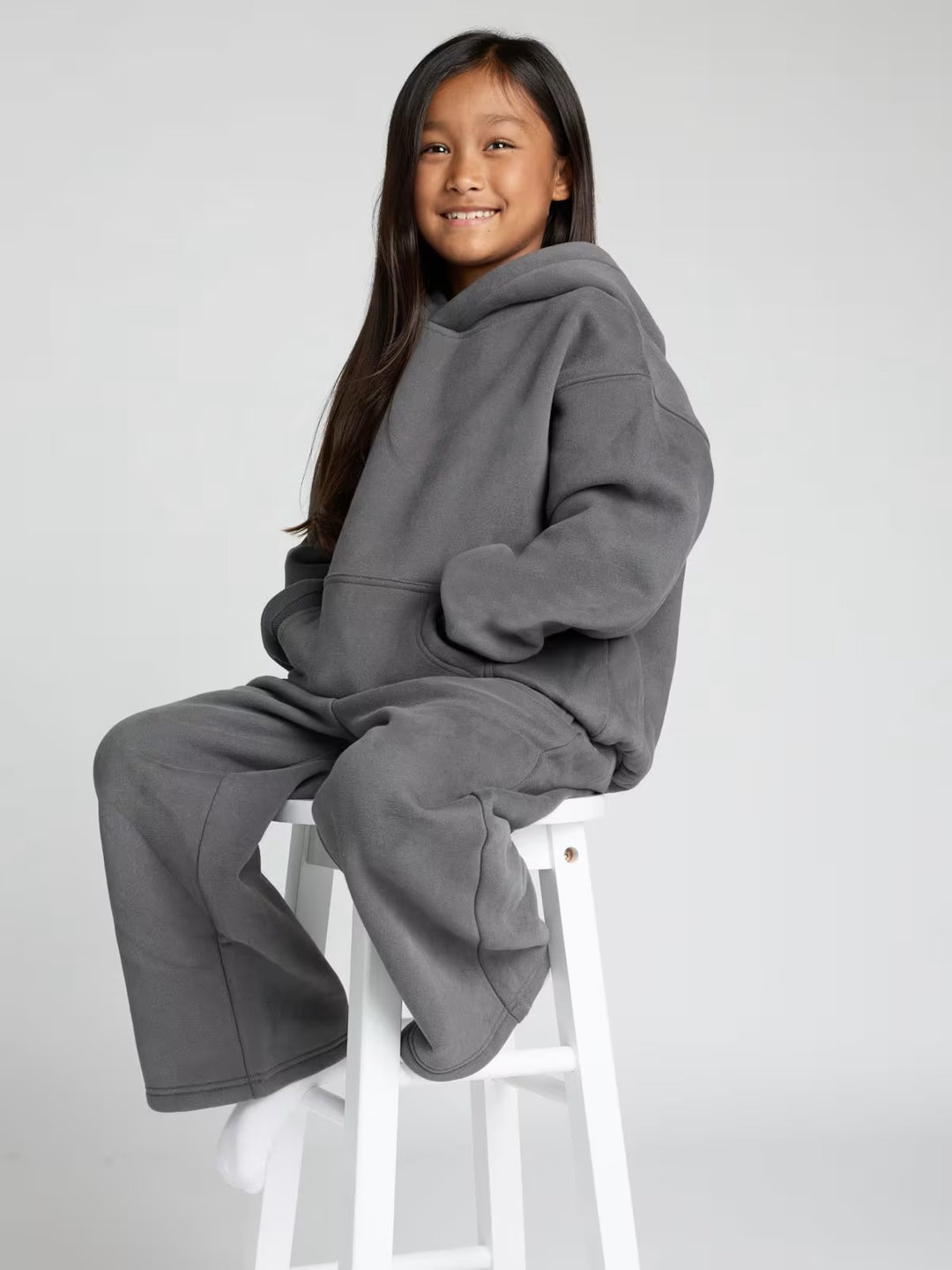 Damen lässiger Fleece-Jumpsuit mit geräumiger Kapuze und praktischen Taschen R&B