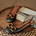 Damen elegante Sling-Ballerinas mit modischem Riemchendesign