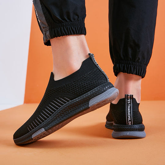 Damen Komfortable Slip-On Sneakers mit atmungsaktiver Strickoberfläche R&B