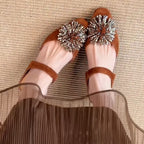 Damen elegante Ballerinas mit glitzerndem Applikationsdesign R&B