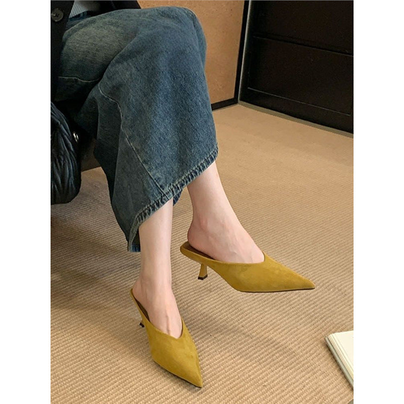 Damen elegante Slingback Mules mit spitzem Design R&B