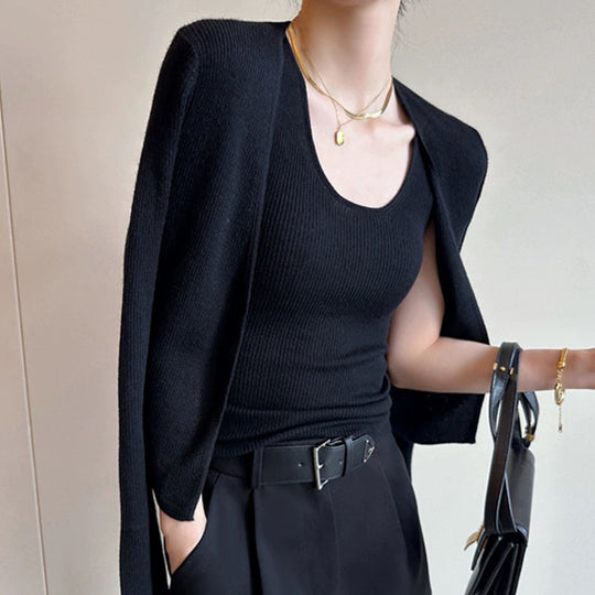 Damen Eleganter und bequemer Cardigan im minimalistischen Design R&B