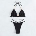 Damen Triangel-Bikini mit eleganten Schmuckdetails