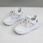 Damen atmungsaktive Sneakers mit stoßdämpfendem Profil und elastischem Schnürsystem R&B