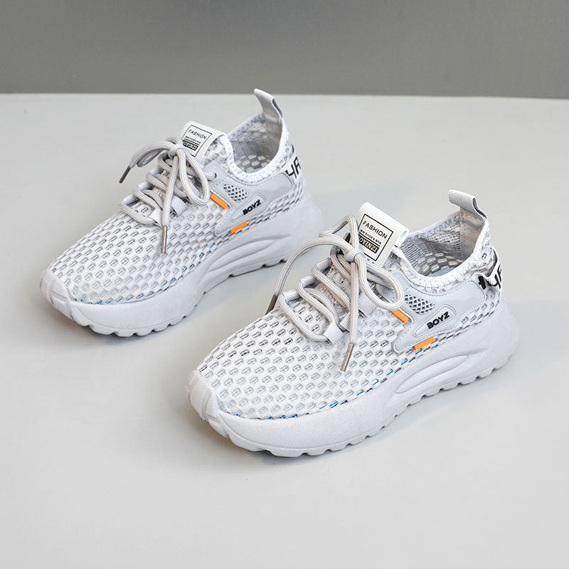 Damen atmungsaktive Sneakers mit stoßdämpfendem Profil und elastischem Schnürsystem R&B