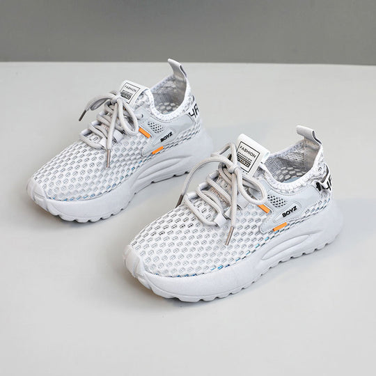 Damen atmungsaktive Sneakers mit stoßdämpfendem Profil und elastischem Schnürsystem R&B