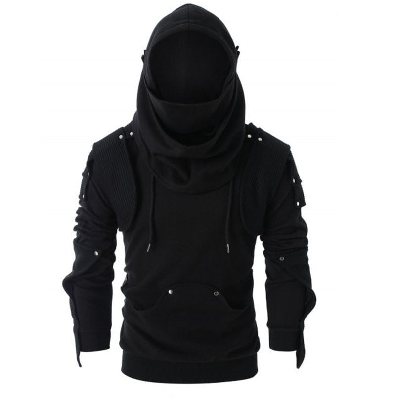 Herren stylischer Hoodie mit innovativem Kragen und praktischen Taschen R&B