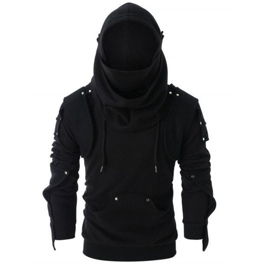 Herren stylischer Hoodie mit innovativem Kragen und praktischen Taschen R&B