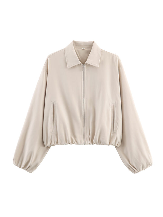 Damen lässige Übergangsjacke mit elastischen Bündchen R&B