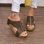 Damen sommerliche Keil-Pantoletten