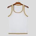 Herren nan Ringer-Top aus feinem Baumwoll-Elasthan mit Kontrastpaspel und schmaler Passform R&B