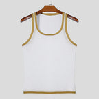 Herren nan Ringer-Top aus feinem Baumwoll-Elasthan mit Kontrastpaspel und schmaler Passform R&B