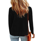 Damen Strukturierter Pullover mit modischen Knöpfen R&B