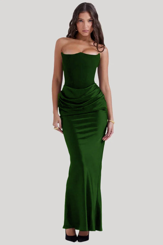 Damen Elegantes Abendkleid mit tiefem Dekolleté und drapierten Details R&B