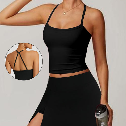 Damen Sportliches Tanktop mit kombiniertem Minirock R&B