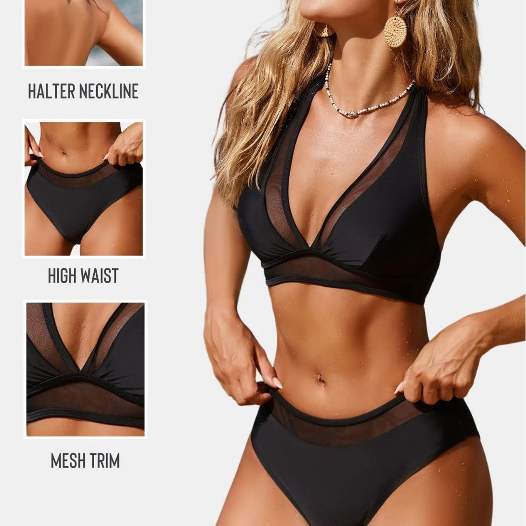 Damen Transparenter Bikini mit raffinierter Schnittführung R&B