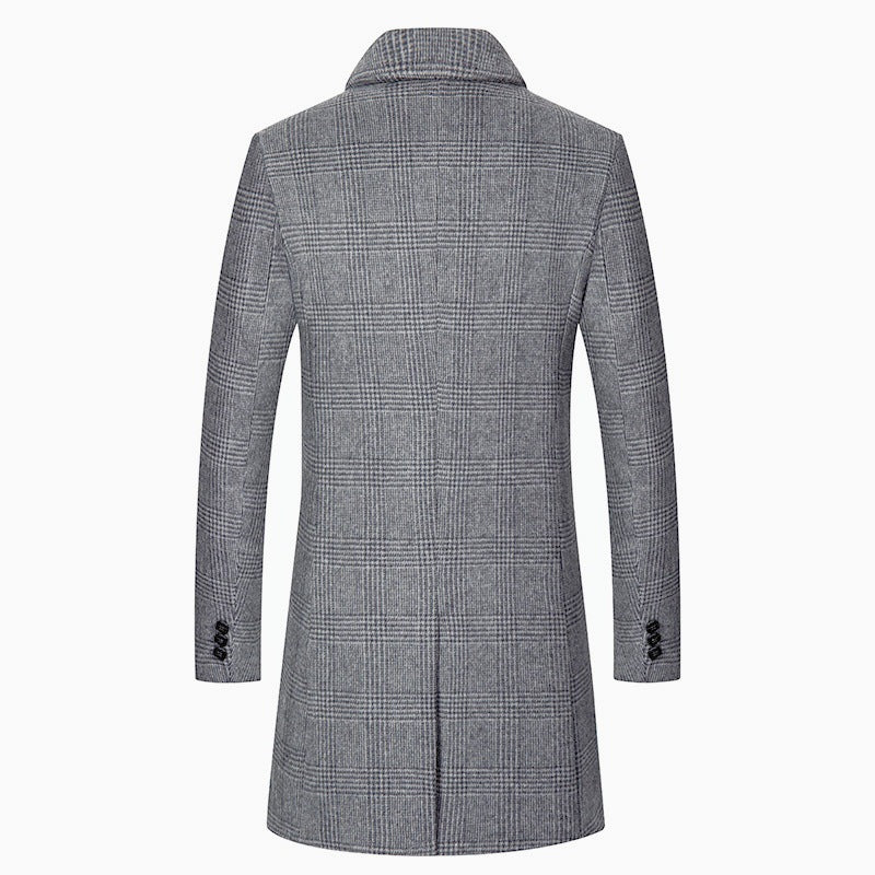 Herren eleganter Glencheck-Mantel mit wärmendem Innenfutter R&B