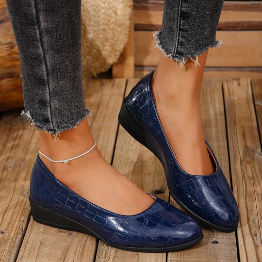 Damen Elegante und komfortable Ballerinas mit modischem Krokopattern R&B