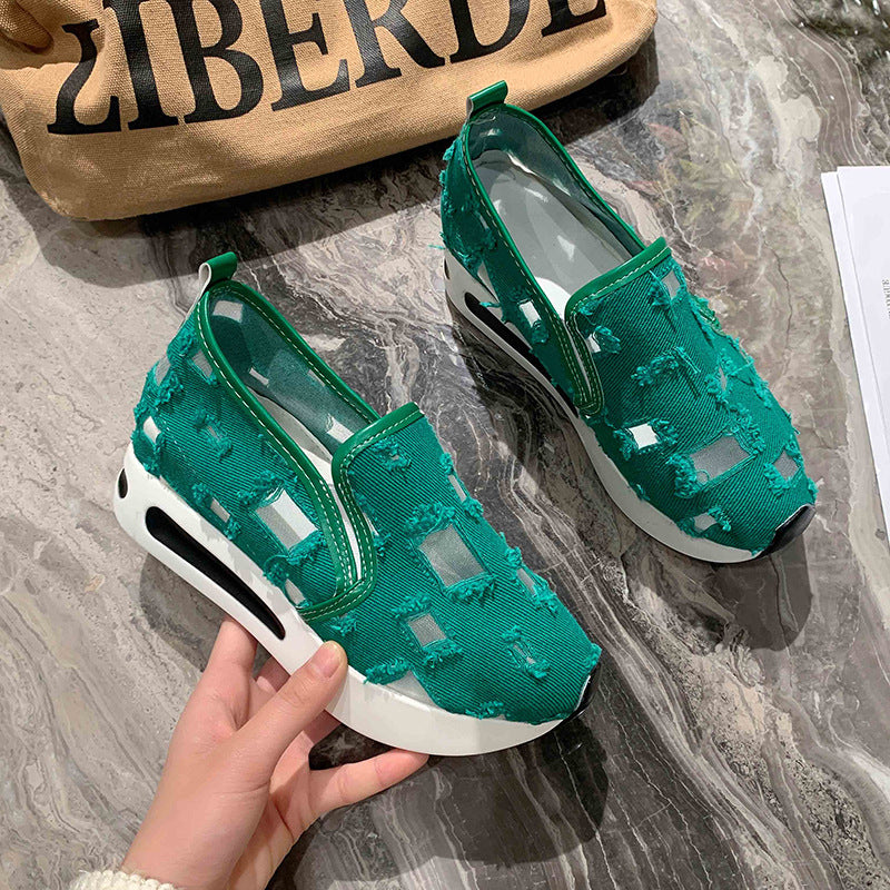 Damen Slip-On Sneakers mit atmungsaktiver Mesh-Oberfläche und elastischem Innenfutter R&B
