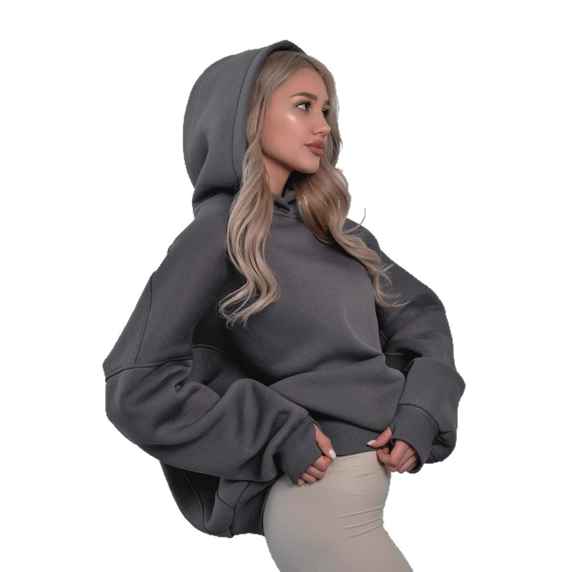 Damen oversized Kapuzenpullover mit lässigem Schnitt und Kängurutasche