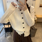 Damen Strickjacke mit Kapuze und Zopfmuster
